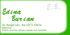 edina burian business card